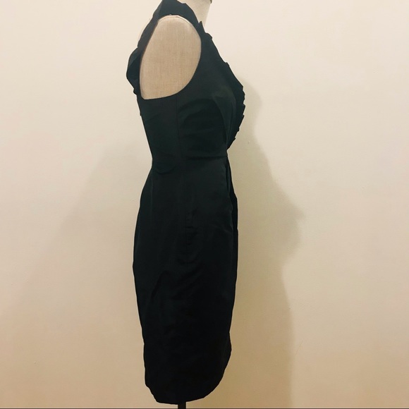 J. Crew black silk taffetas ruffled neckline sundress. Size 00. EUC - Picture 4 of 11